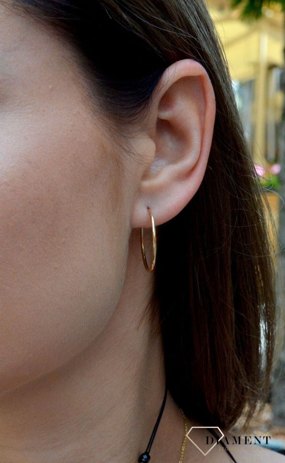 Złote kolczyki koła próby 585 2,4 cm DIA-KLC-6178-585dsd.jpg