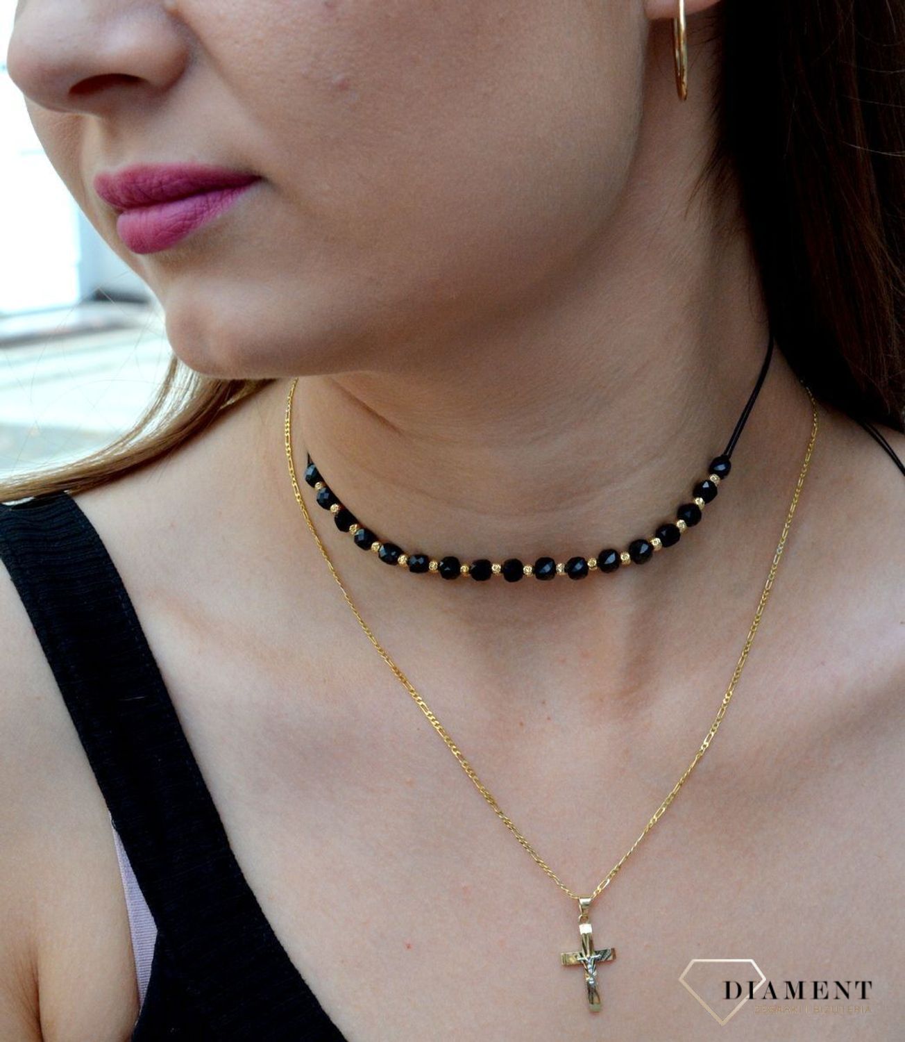 Złote kolczyki koła próby 585 2,4 cm DIA-KLC-6178-585dsd.jpg