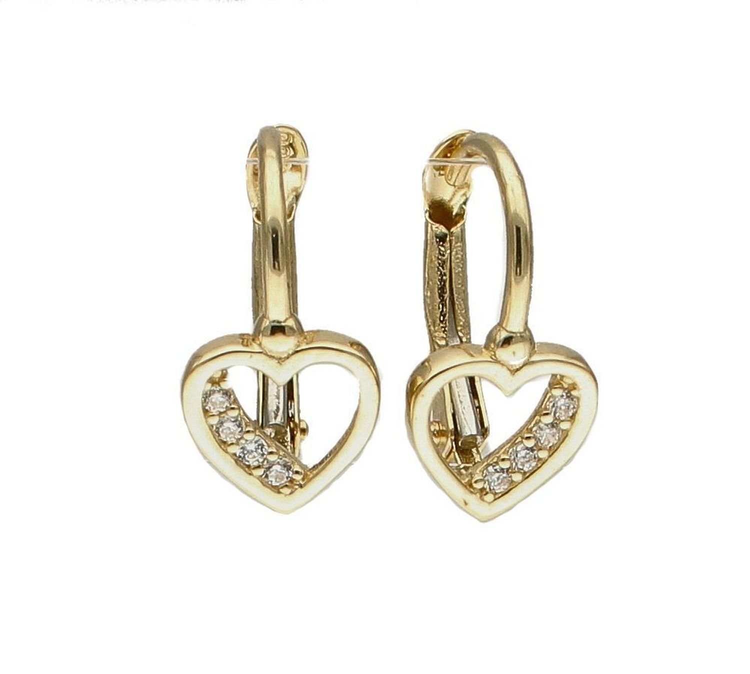 Złote kolczyki 585 serduszka z cyrkoniami DIA-KLC-6182-585. Kolczyki złote w Sklepie z Biżuterią zegarki-diament.pl✓ Piękne Kolczyki dla Kobiet✓ Prawdziwe Złoto✓ Złote kolczyki.jpg