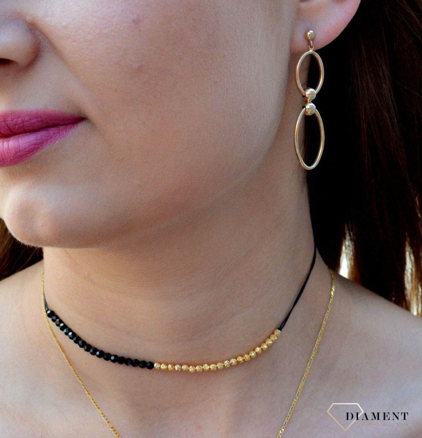 Wiszące kolczyki podłużne elementy z kulkami DIA-KLC-6184-585.jpg