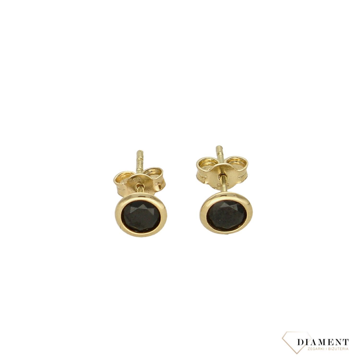 Złote kolczyki próby 585 z cyrkonią DIA-KLC-6189-585.jpg