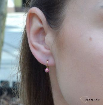Złote kolczyki 585 czerwone kwiatki DIA-KLC-6217-585 ✓Kolczyki złote w Sklepie z Biżuterią zegarki-diament.pl✓ Piękne i Eleganckie Kolczyki dla Kobiet✓ Prawdziwe Złoto✓ Darmowa wysyłka (1).JPG