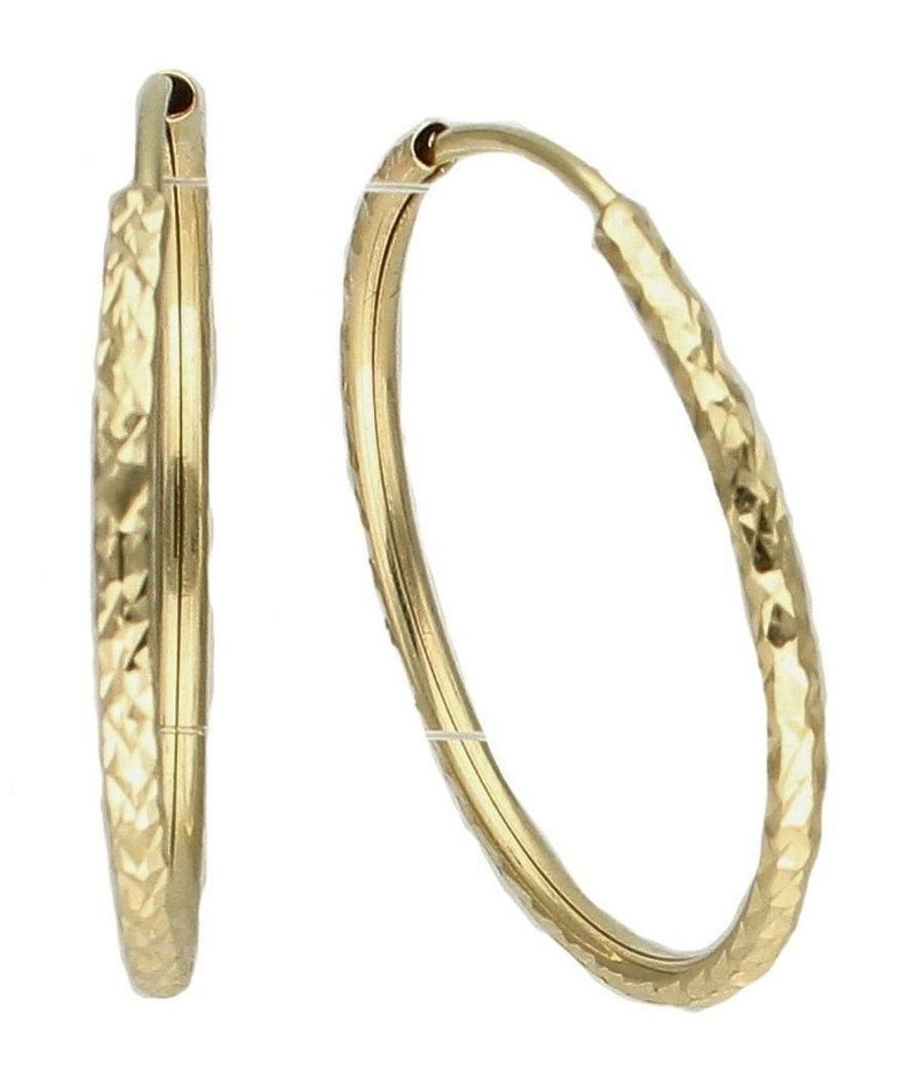 Złote kolczyki grawerowane koła 2 cm DIA-KLC-6219-585.jpg