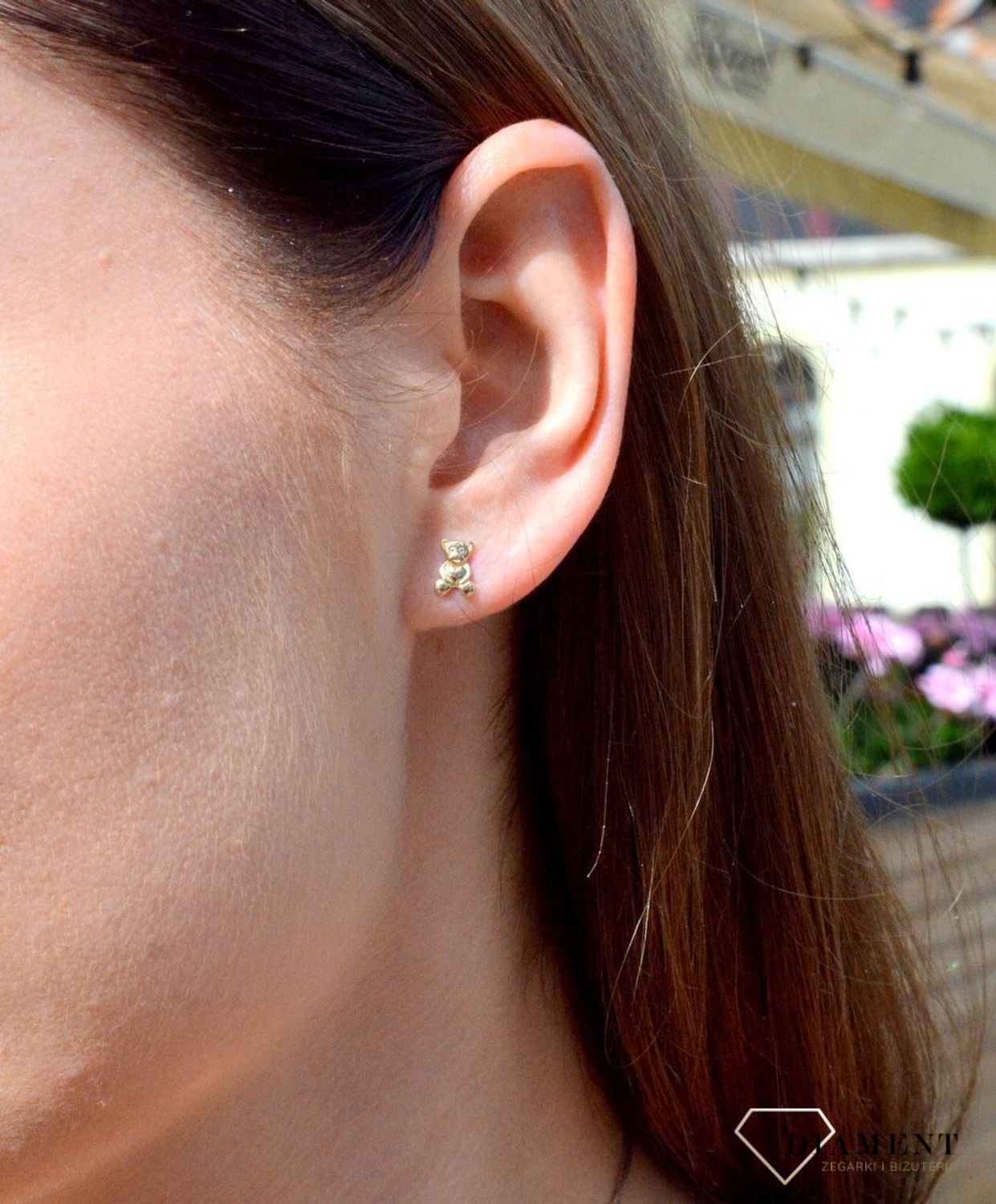 Złote kolczyki 585 misie dziecięce DIA-KLC-6226-585.jpg