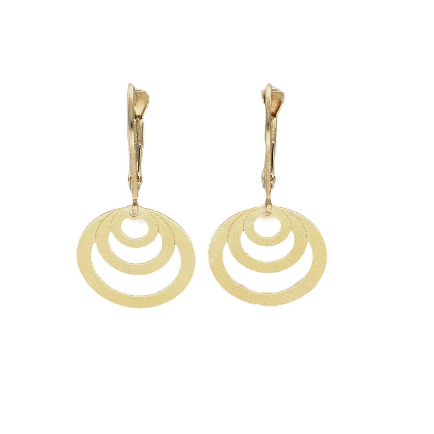 Złote kolczyki wiszące wzór z kołem DIA-KLC-6227-585. Złote kolczyki damskie. Złote kolczyki kółka. Złote kolczyki małe kółeczka. Złote kolczyki gładkie. Złote kolczyki blaszki..jpg