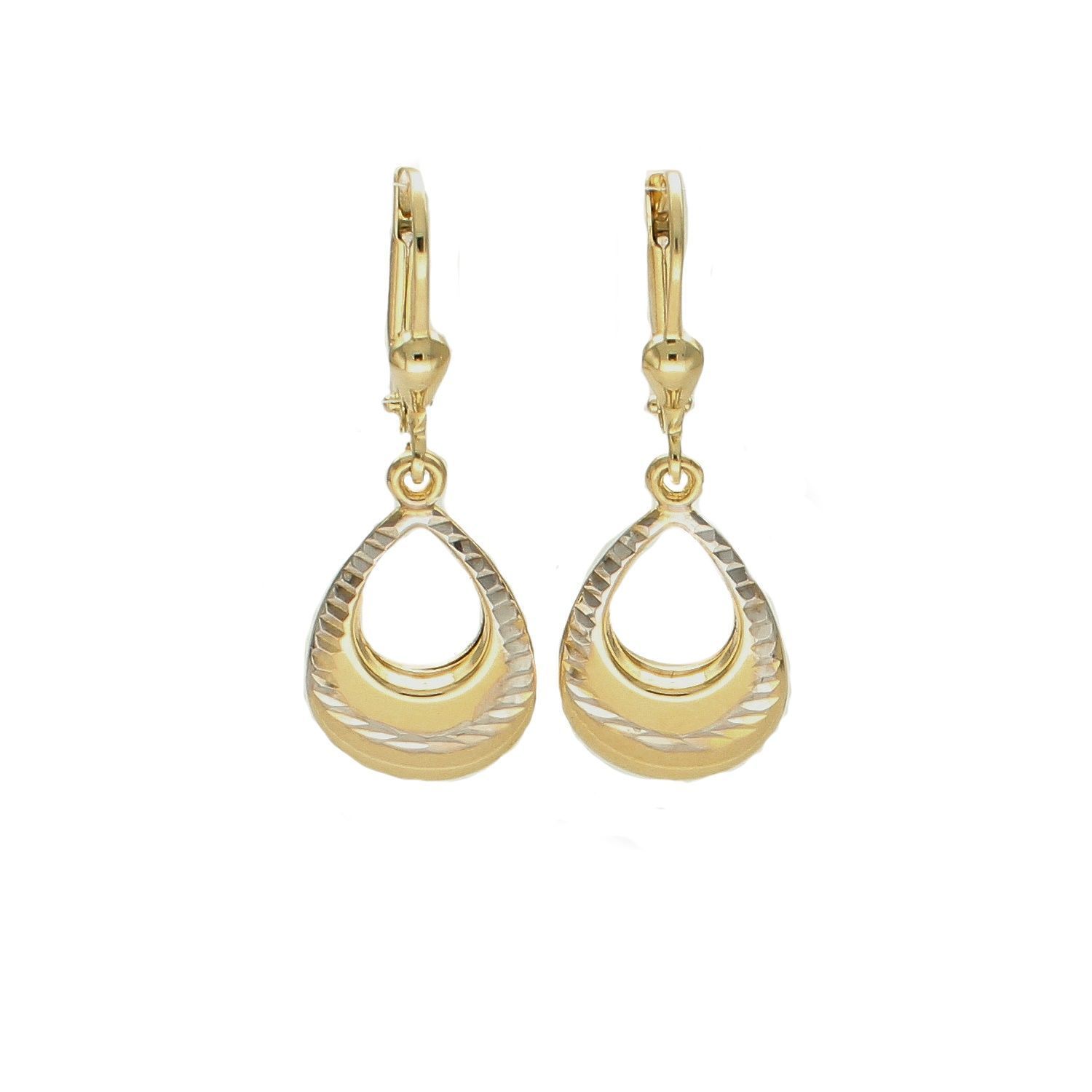 Złote kolczyki 585 wiszące łezki DIA-KLC-6228-585. Złote kolczyki wiszące. Złote kolczyki łezki. Złote kolczyki wiszące damskie. Złote kolczyki z zapięciem angielskim..jpg