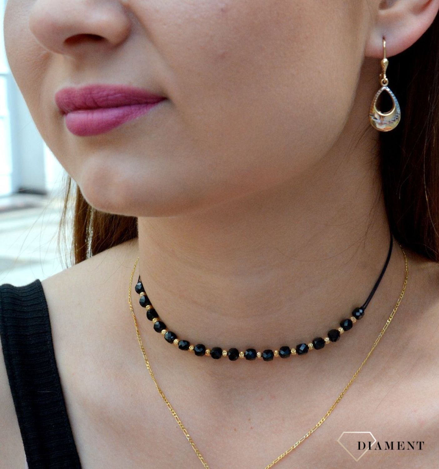 Złote kolczyki 585 wiszące łezki DIA-KLC-6228-585. Złote kolczyki wiszące. Złote kolczyki łezki. Złote kolczyki wiszące damskie. Złote kolczyki z zapięciem angielskim..jpg