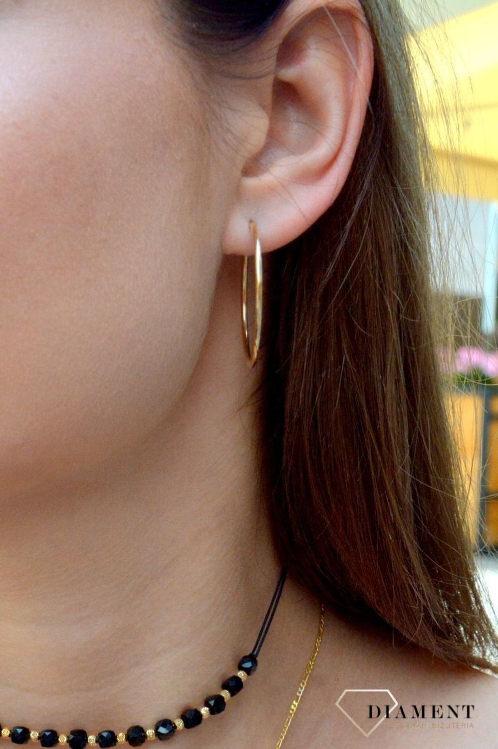 Złote kolczyki 585 koła 3 cm DIA-KLC-6231-585. Złote kolczyki damskie. Złote kolczyki kółka. Złote kolczyki gładkie. Złote kolczyki klasyczne kółka. Złote.jpg