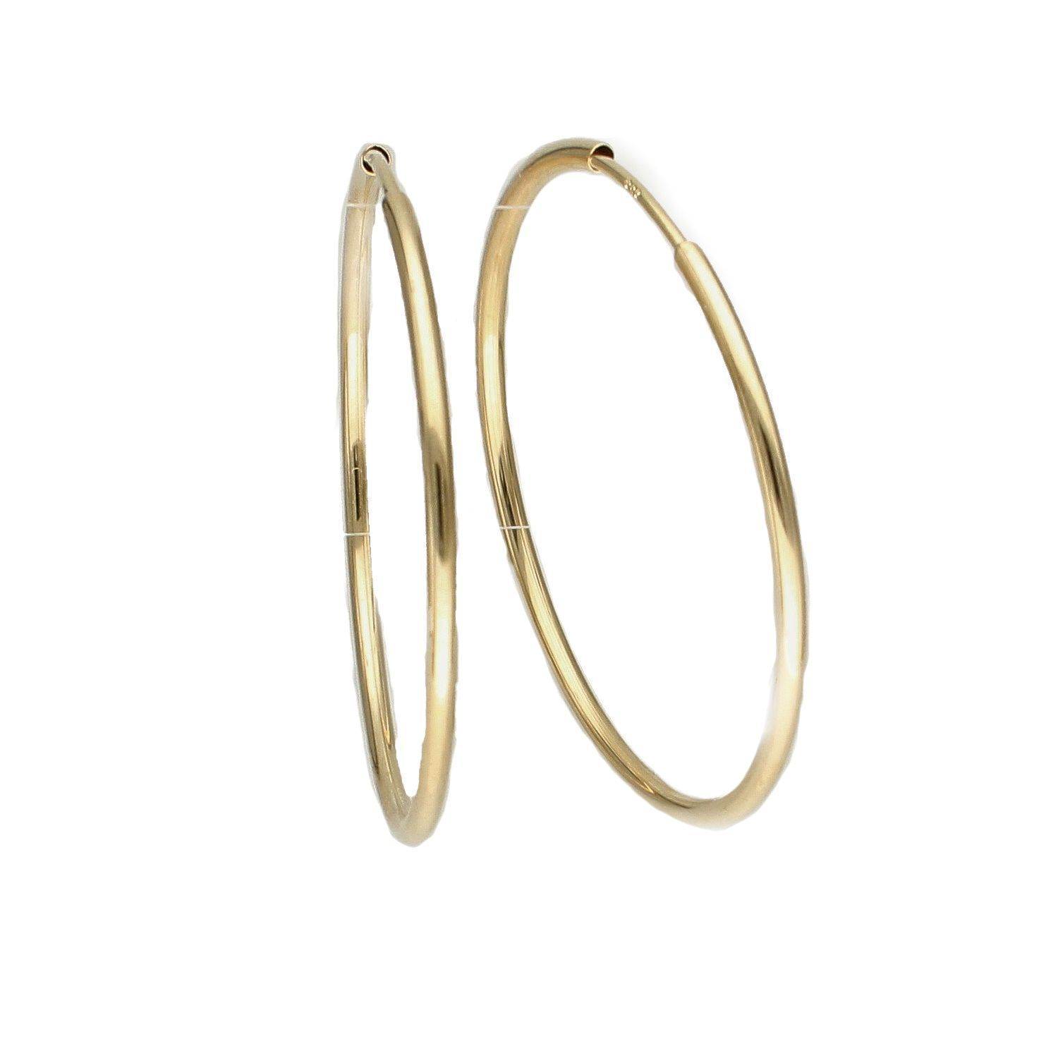 Złote kolczyki 585 koła 3 cm DIA-KLC-6231-585. Złote kolczyki damskie. Złote kolczyki kółka. Złote kolczyki gładkie. Złote kolczyki klasyczne kółka. Złote.jpg