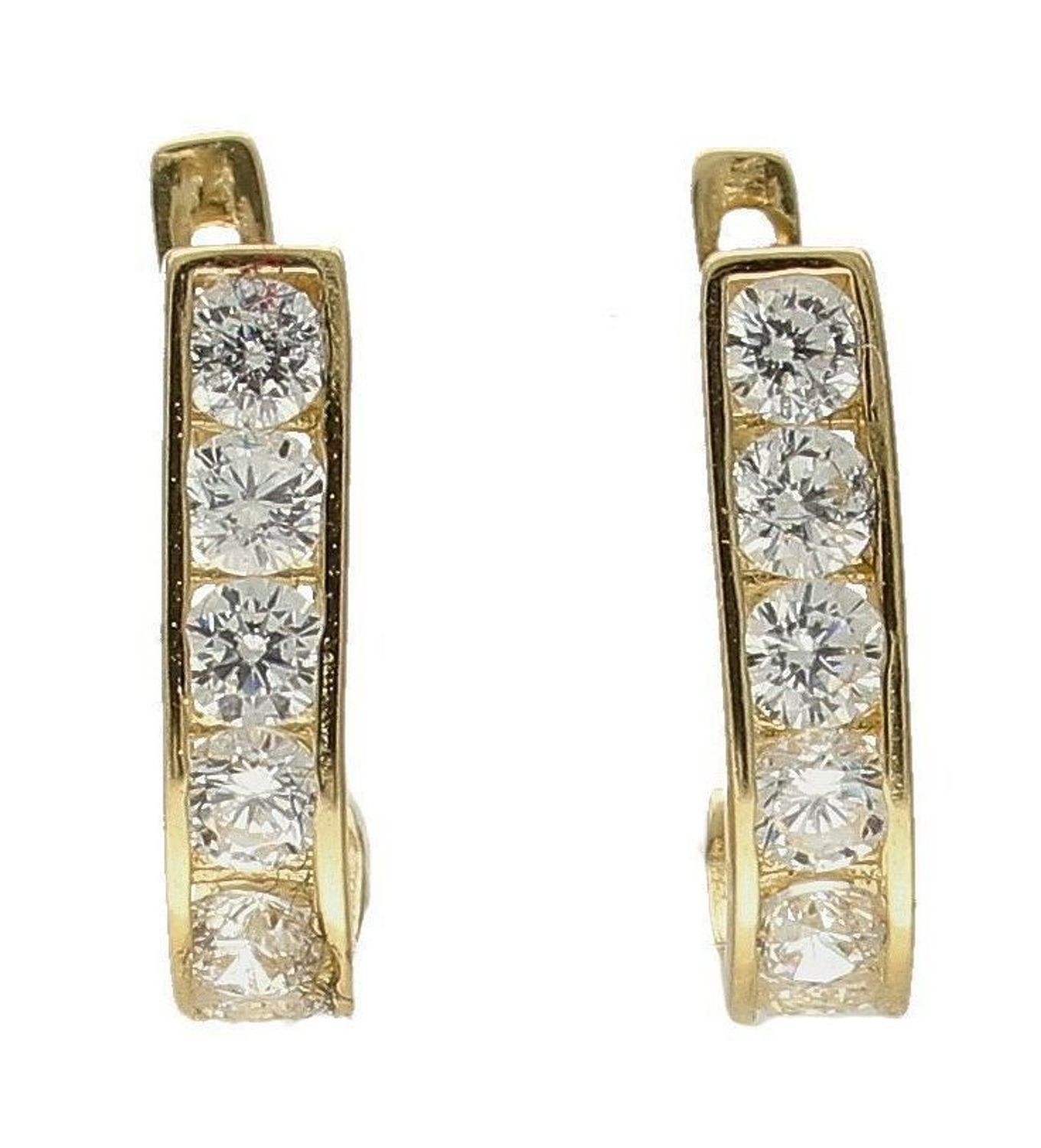 Złote kolczyki dla dziewczynki 585 cyrkonia DIA-KLC-6257-585.jpg