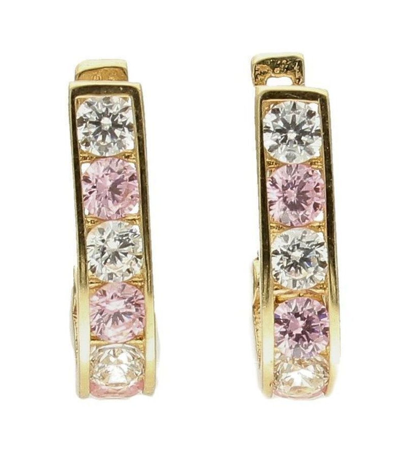 Złote kolczyki dla dziewczynki 585 cyrkonia DIA-KLC-6258-585.jpg