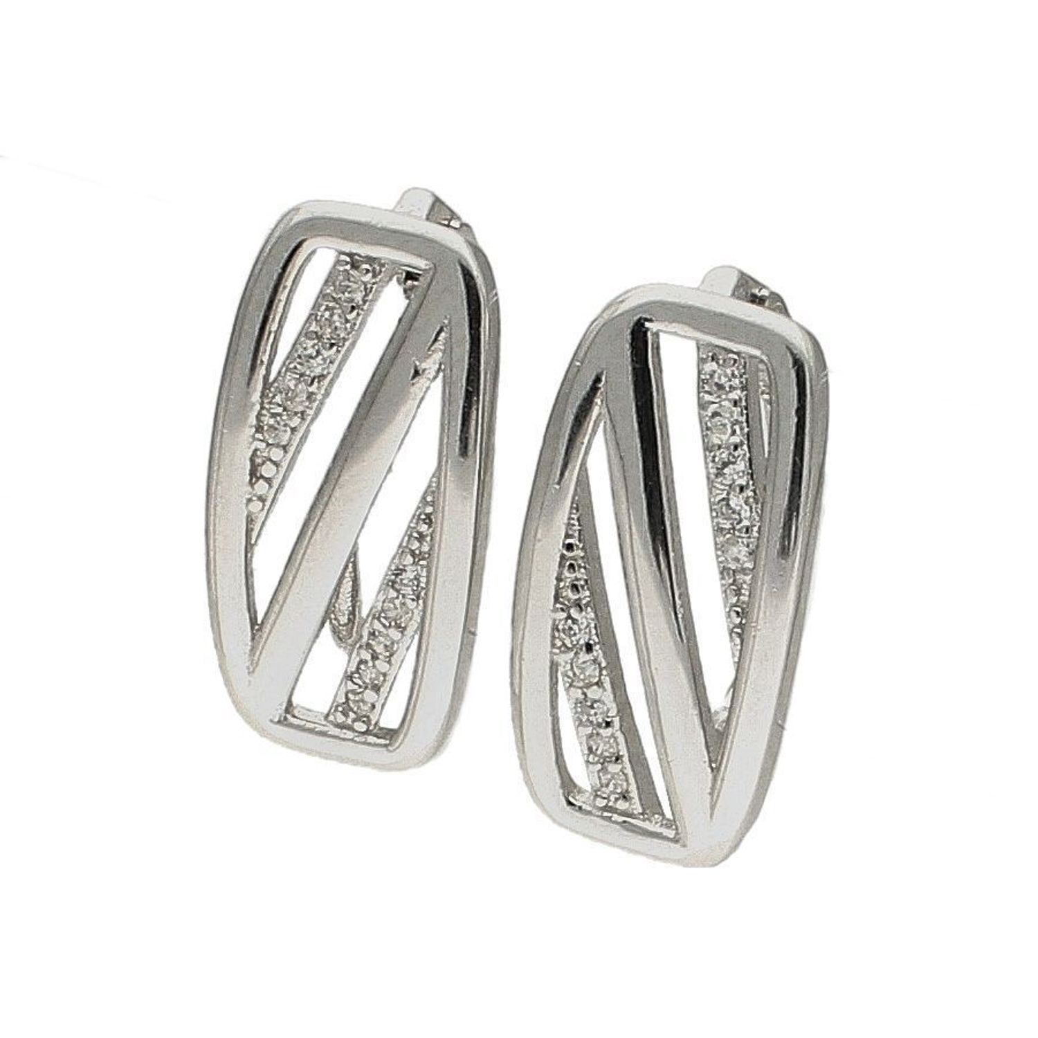 Srebrne kolczyki 925 zapięcie angielskie DIA-KLC-6327-925. Srebrne kolczyki damskie w kształcie prostokąta wydają się być jednym z najbardziej uniwersalnych i nieprzerwanie popularnych wzorów biżuterii. Kolczyki zostały ozdobi.jpg