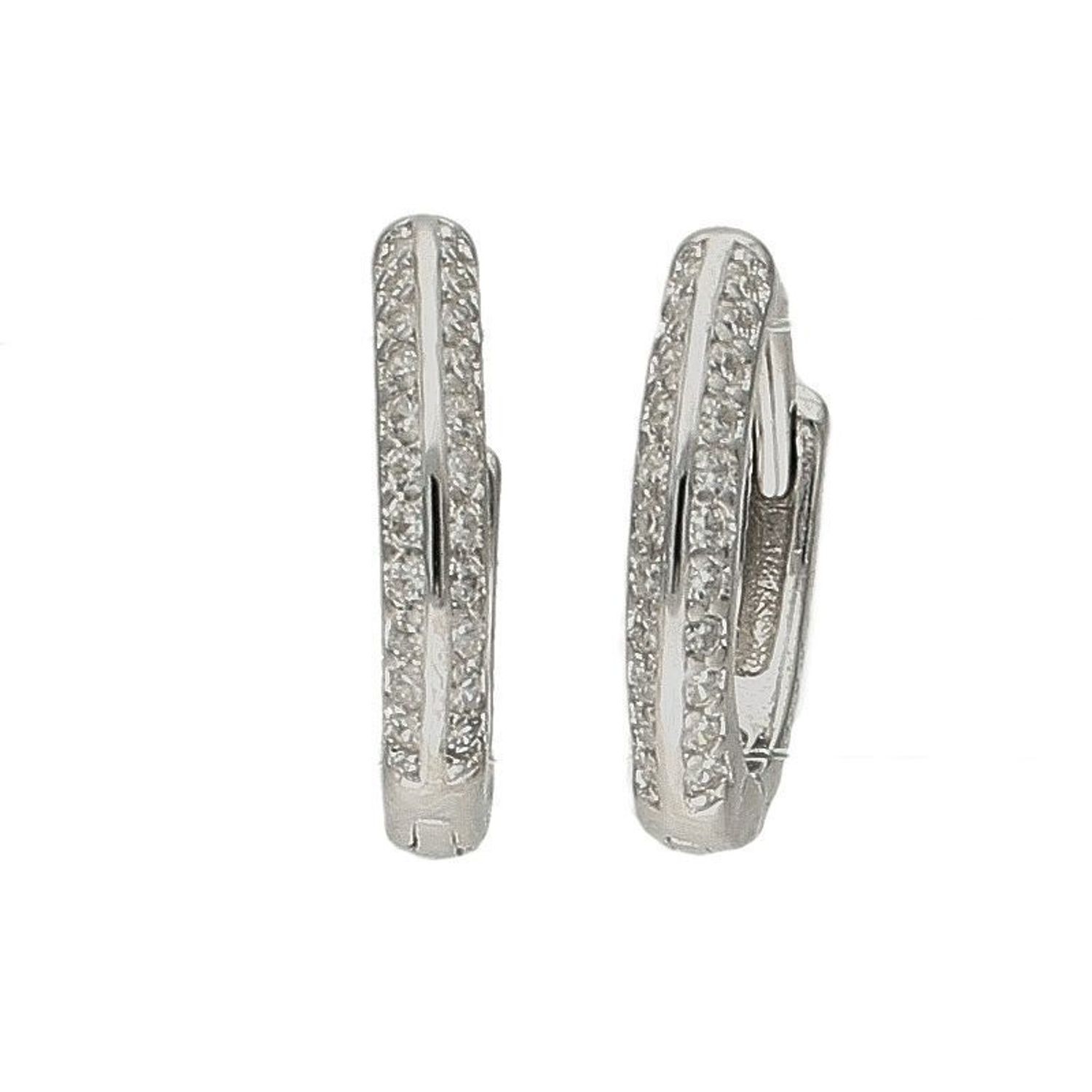 Kolczyki srebrne kółeczka z cyrkonią DIA-KLC-6329-925 Srebrna biżuteria wykonana z próby 925 o intrygującym wzorze. Biżuteria z cyrkoniami. Idealny pomysł na prezent. Kolczyki wykonane z najwyższej próby srebra z cyrkonią..jpg