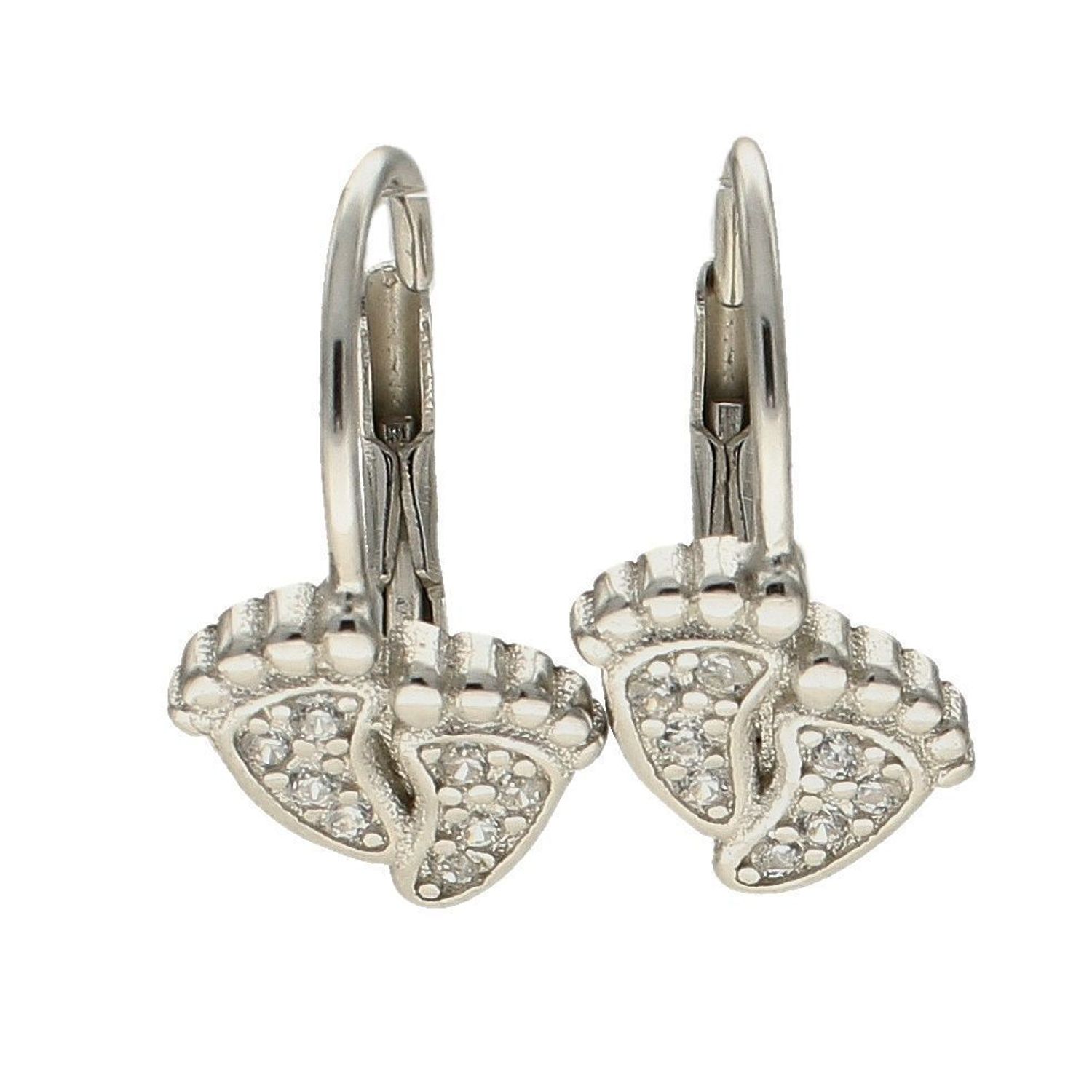 Kolczyki srebrne stópki białe cyrkonie DIA-KLC-6332. Srebrne kolczyki w formie stópek, zapinane na zapięcie angielskie. Delikatna biżuteria wykonana z pr925 szlachetnego kruszcu, urzeka subtelnym blaskiem o.jpg