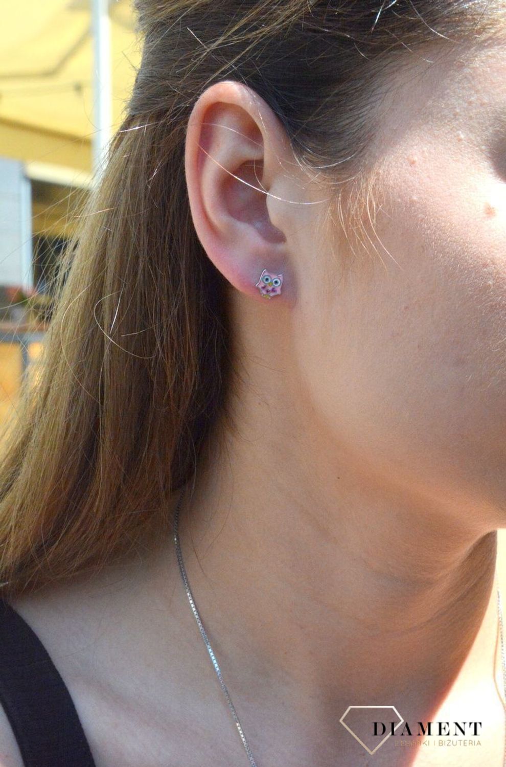 Kolczyki dla dziewczynki różowa sowa DIA-KLC-6333-925. Śliczne kolczyki różowe sowy z dziecięcej kolekcji. Kolczyki zapinane na wygodne zapięcie typu sztyft, wykonane z najwyższej jakości srebra próby 925. Kolczyki zostały ozd.jpg