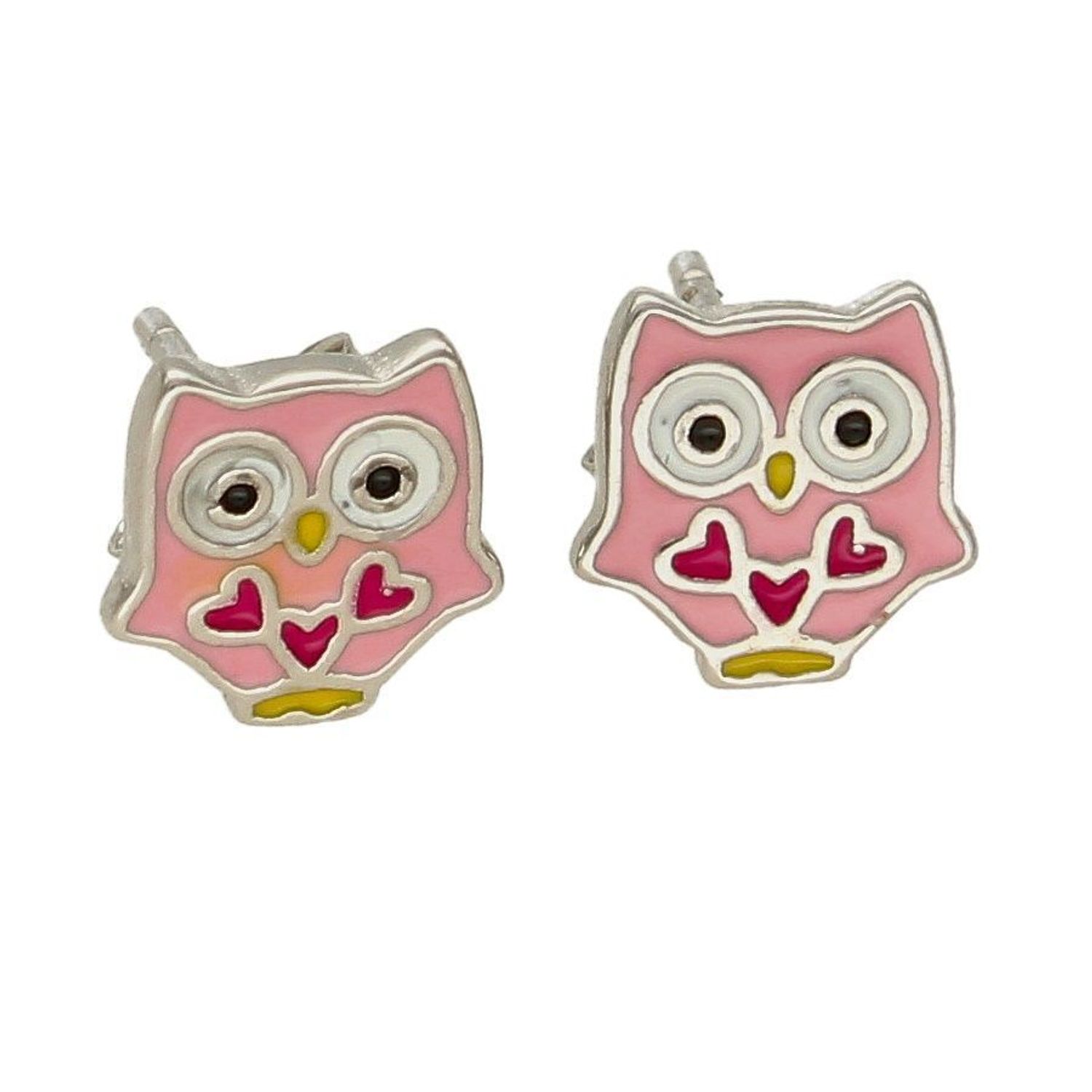 Kolczyki dla dziewczynki różowa sowa DIA-KLC-6333-925. Śliczne kolczyki różowe sowy z dziecięcej kolekcji. Kolczyki zapinane na wygodne zapięcie typu sztyft, wykonane z najwyższej jakości srebra próby 925. Kolczyki zostały ozd.jpg