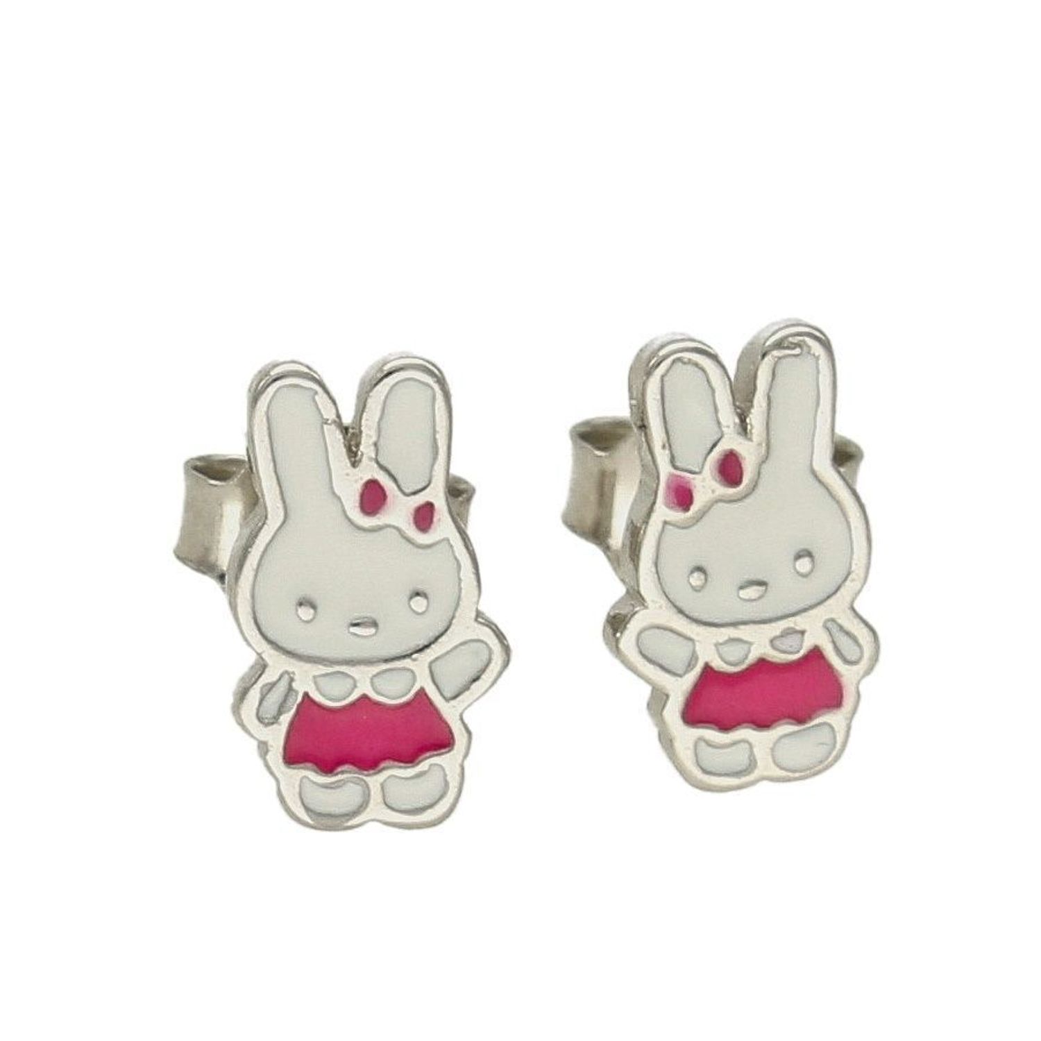 Kolczyki dla dziewczynki króliczki DIA-KLC-6335-925. Śliczne kolczyki króliczki z dziecięcej kolekcji. Kolczyki zapinane na wygodne zapięcie typu sztyft, wykonane z najwyższej jakości srebra próby 925. Kolczyki zostały ozdobio.jpg