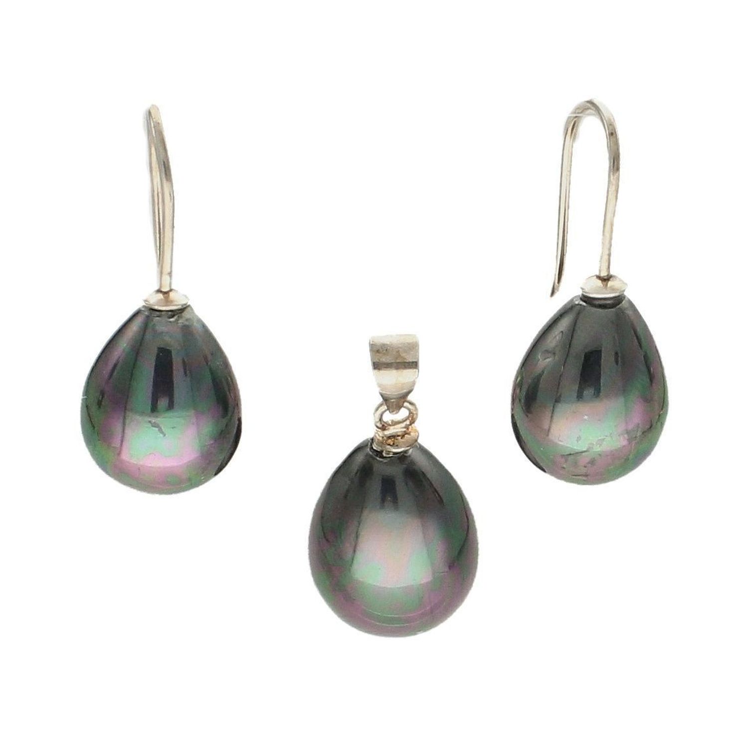 Komplet biżuterii srebrnej 'Perła syntetyczna' DIA-KLC-6357-925. Komplet srebrny sopelki. Komplet srebrny z perły syntetycznej. Komplet kolczyki i zawieszka. Komplet biżuterii dla kobiety. Biżuteri.jpg