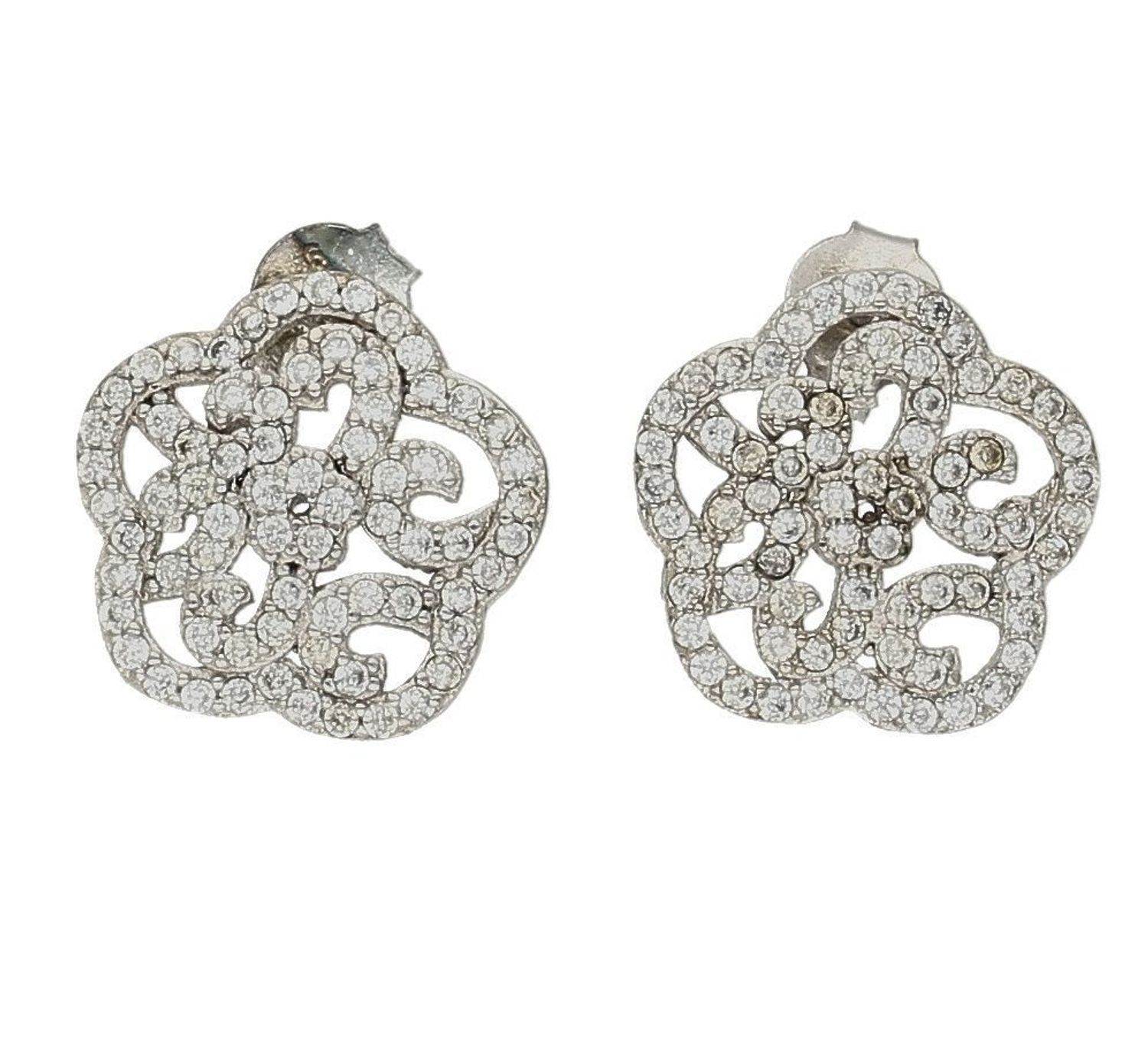Kolczyki srebrne 'Kwiatki w cyrkoniach' DIA-KLC-6364-925.  Srebrne kolczyki na sztyft. Kolczyki srebrne wkrętki. Srebrne kolczyki Kwiatki. srebrne kolczyki z cyrkoniami. Srebrne kolczyki z cyrkoniam.jpg