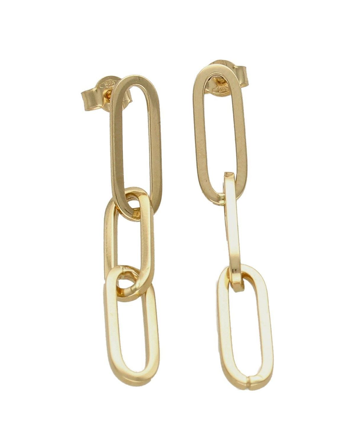 Złote kolczyki 585 wiszące z podłużnych oczek DIA-KLC-6539-585.  Kolczyki złote klasyczne. Kolczyki złote wiszące. Kolczyki złote podłużne oczka. Kolczyki złote damskie. Kolczyki złote idealne na prezent..jpg