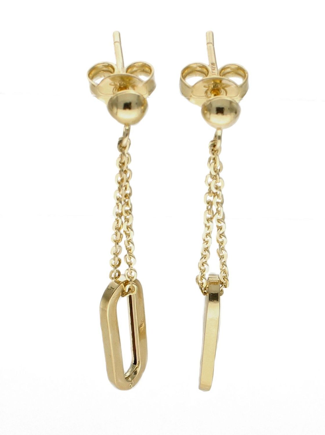 Złote kolczyki 585 wiszące z podłużnym oczkiem DIA-KLC-6540-585. Kolczyki złote klasyczne. Kolczyki złote wiszące. Kolczyki złote podłużne oczka. Kolczyki złote damskie. Kolczyki złote idealne na prezent..jpg