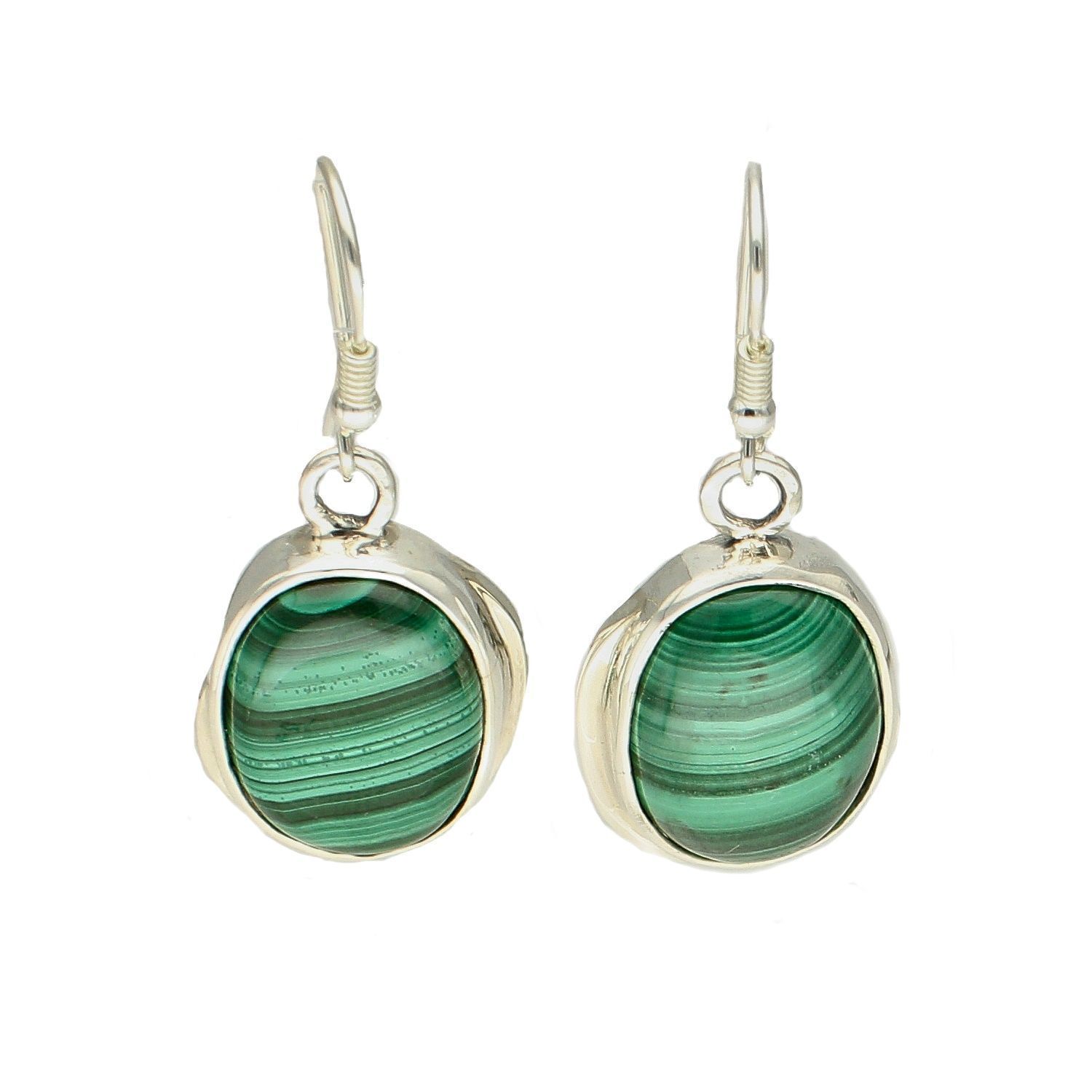 Kolczyki srebrne wiszące z malachitem DIA-KLC-6552-925. Kolczyki z kamieniem naturalnym. Kolczyki wiszące. Srebrne kolczyki damskie. Kolczyki z zielonym kamieniem. Biżuteria z kamieniami naturalnymi..jpg