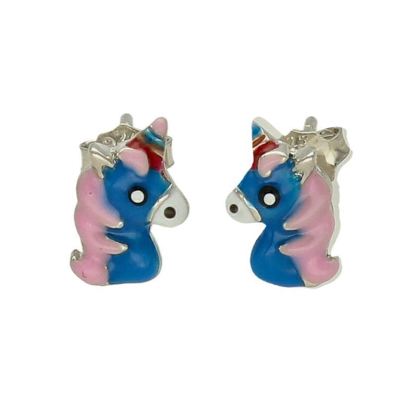 Kolczyki srebrne dla dziewczynki kolorowe Jednorożce DIA-KLC-6595-925. Kolczyki srebrne wkrętki dla dzieci. Kolczyki srebrne jednorożce. Kolczyki srebrne niebieskie dla dziewczynki. Kolczyki z kolorową emalią. Kolczyki dla dzi.jpg