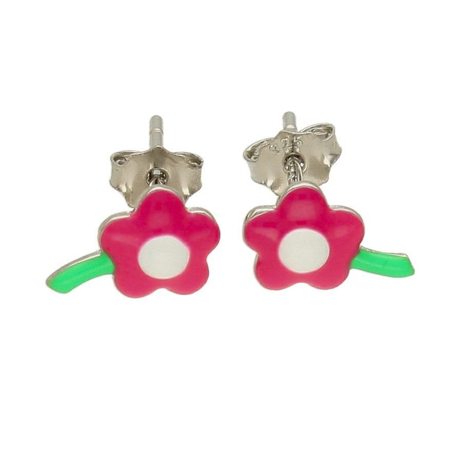 Kolczyki srebrne dla dziewczynki Drobne kwiatuszki' DIA-KLC-6599-925. Kolczyki srebrne wkrętki dla dzieci. Kolczyki srebrne żabki. Kolczyki srebrne zielone dla dziewczynki. Kolczyki z kolorową emalią. Kolczyki dla dziewczynki.jpg