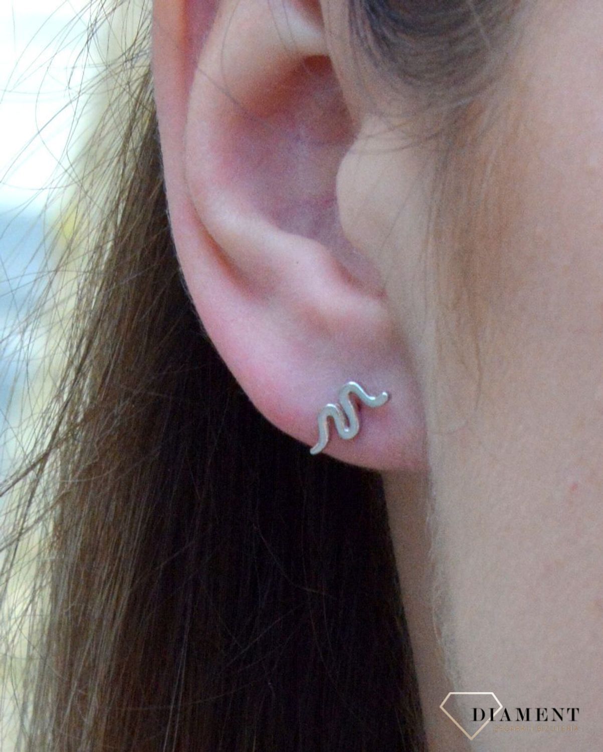 Kolczyki srebrne wkrętki minimalistyczne wężyki DIA-KLC-6608-925. Kolczyki damskie srebrne wkrętki. Kolczyki dziecięce srebrne. Gładkie srebrne kolczyki węże. Kolczyki srebrne dla miłośników zwierząt. Kolczyki srebrne idealne.jpg