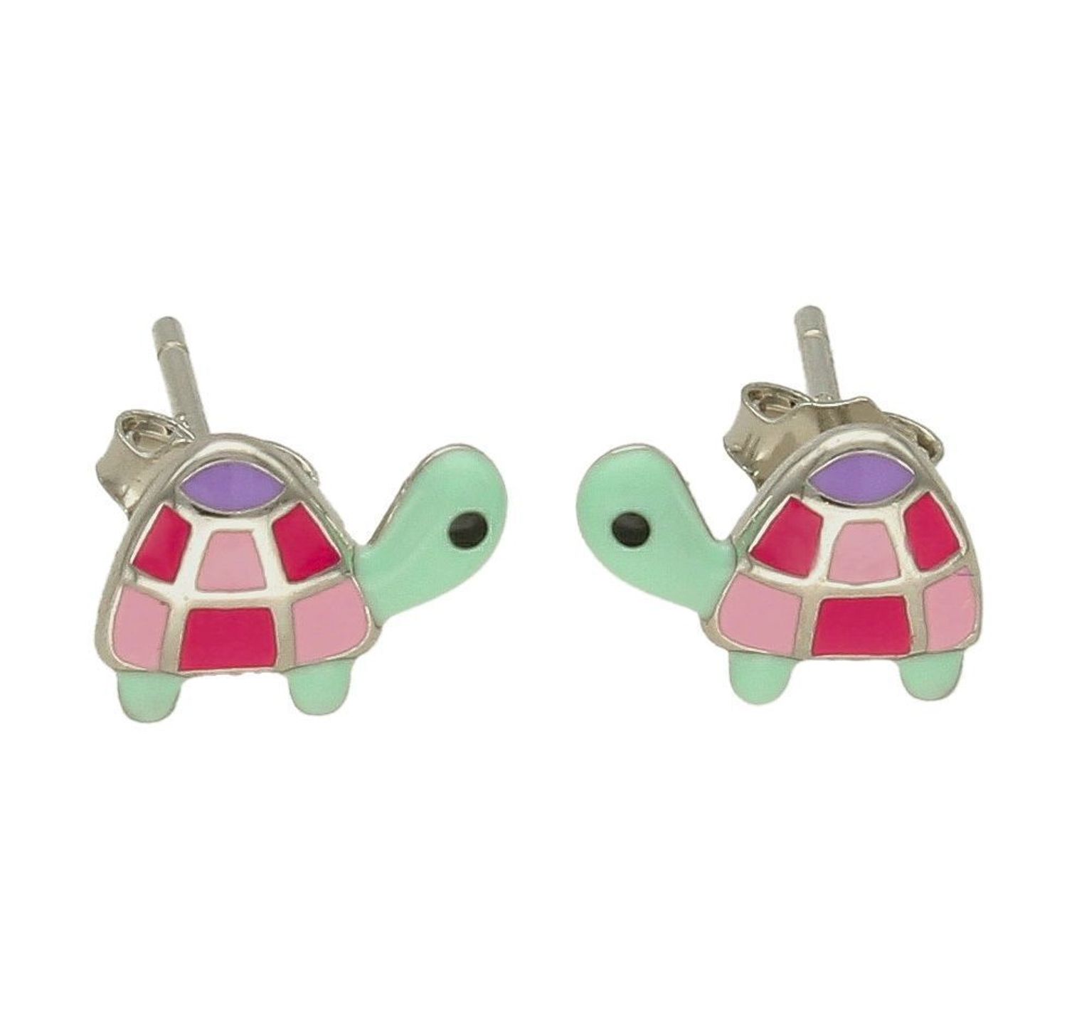 Kolczyki srebrne dla dziewczynki Kolorowe żółwiki DIA-KLC-6621-925. Kolczyki srebrne wkrętki dla dzieci. Kolczyki srebrne żółwiki. Kolczyki srebrne dla dziewczynki. Kolczyki z kolorową emalią. Kolczyki dla dziewczynki na preze.jpg