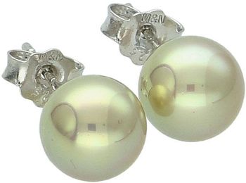Srebrne kolczyki z perłopławów 8 mm – jasny złocisty odcień, zapięcie sztyft, srebro 925.jpg