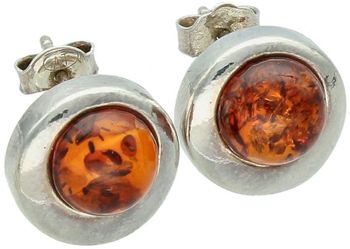 Eleganckie kolczyki srebrne 925 z bursztynem bałtyckim. Wymiary 1,4 cm, waga 3,93 g, zapięcie na sztyft. Idealne na prezent lub codzienny akcent.1.jpg