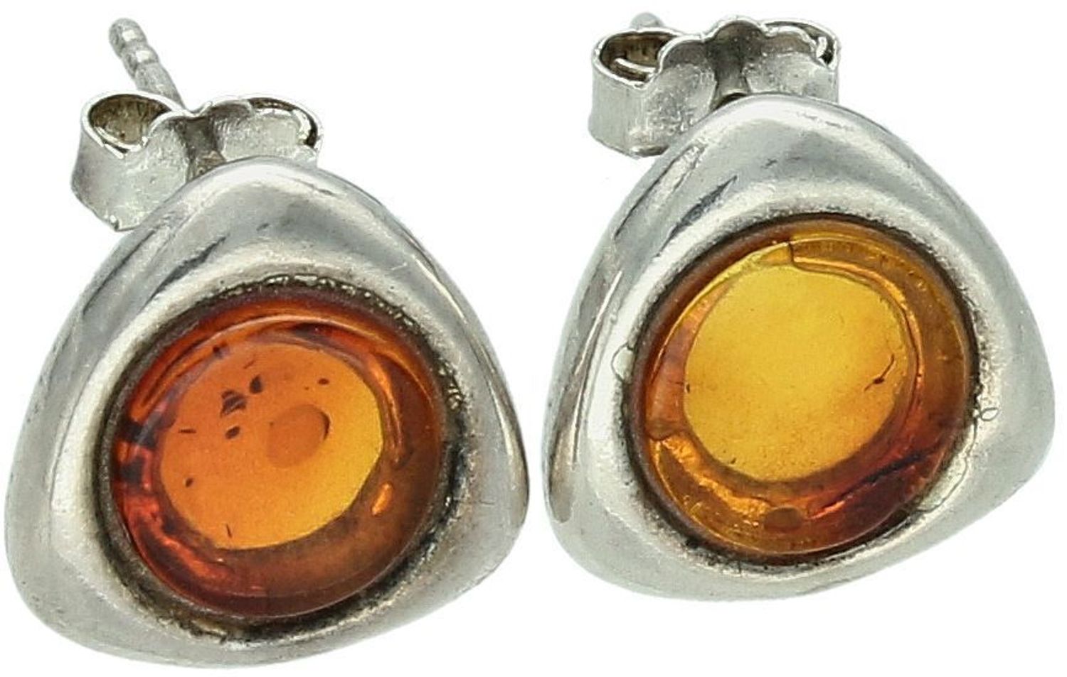 Srebrne kolczyki trójkątne z bursztynem  Srebro 925  Kolczyki damskie.jpg