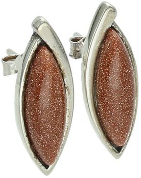Kolczyki damskie srebrne próby 925 zdobione kamieniem Piasek Pustyni. Model DIA-KLC-6678-925. Zapięcie na sztyft, waga 2,90 g. Eleganckie i pełne tajemniczego blasku ✨1.jpg