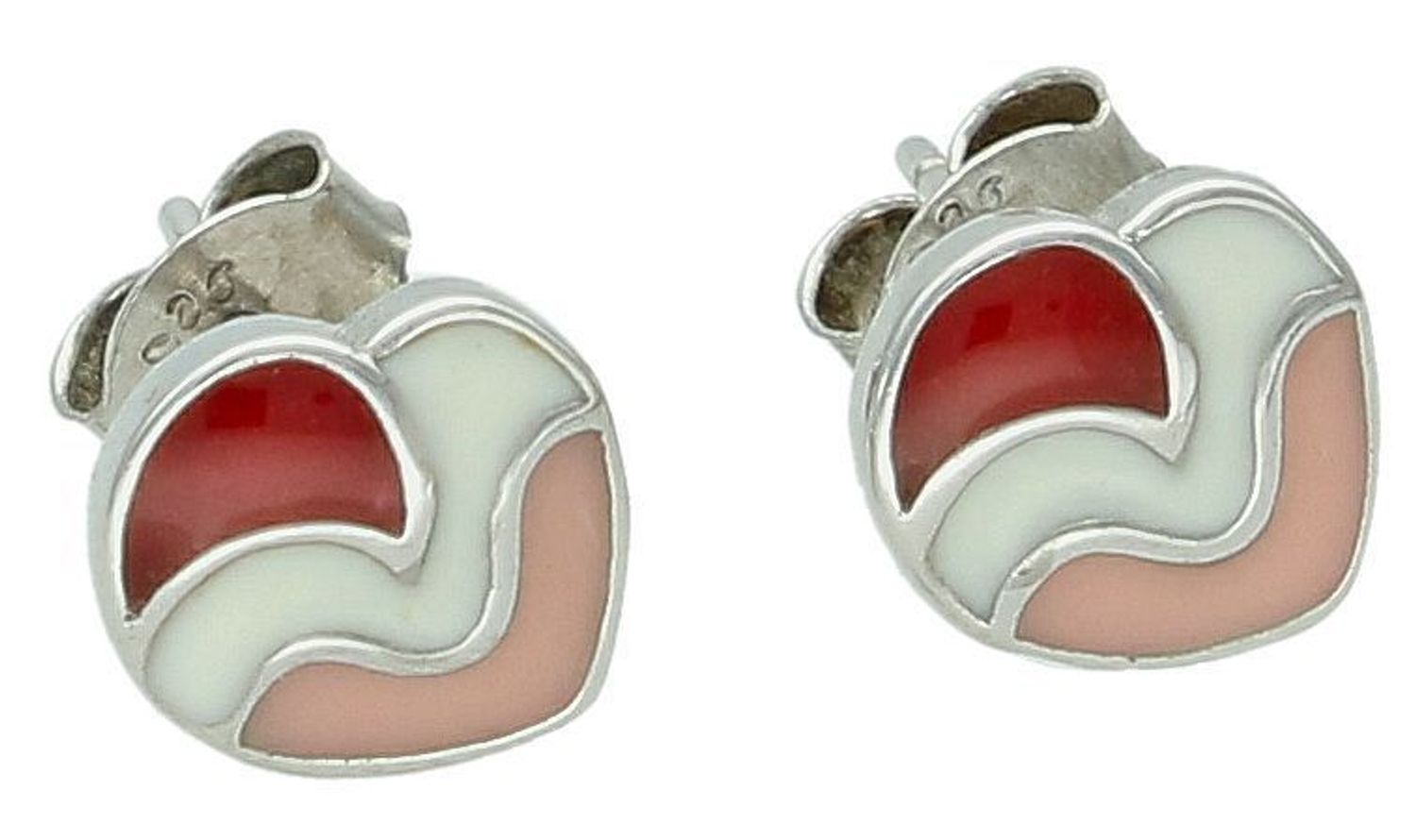 Kolczyki srebrne kolorowe serca, próba 925 DIA-KLC-6688-925. Dziecięca srebrna biżuteria będzie idealnym pomysłem na prezent. Wakacyjna biżuteria. Kolczyki srebrne wkrętki. Na prezent..jpg