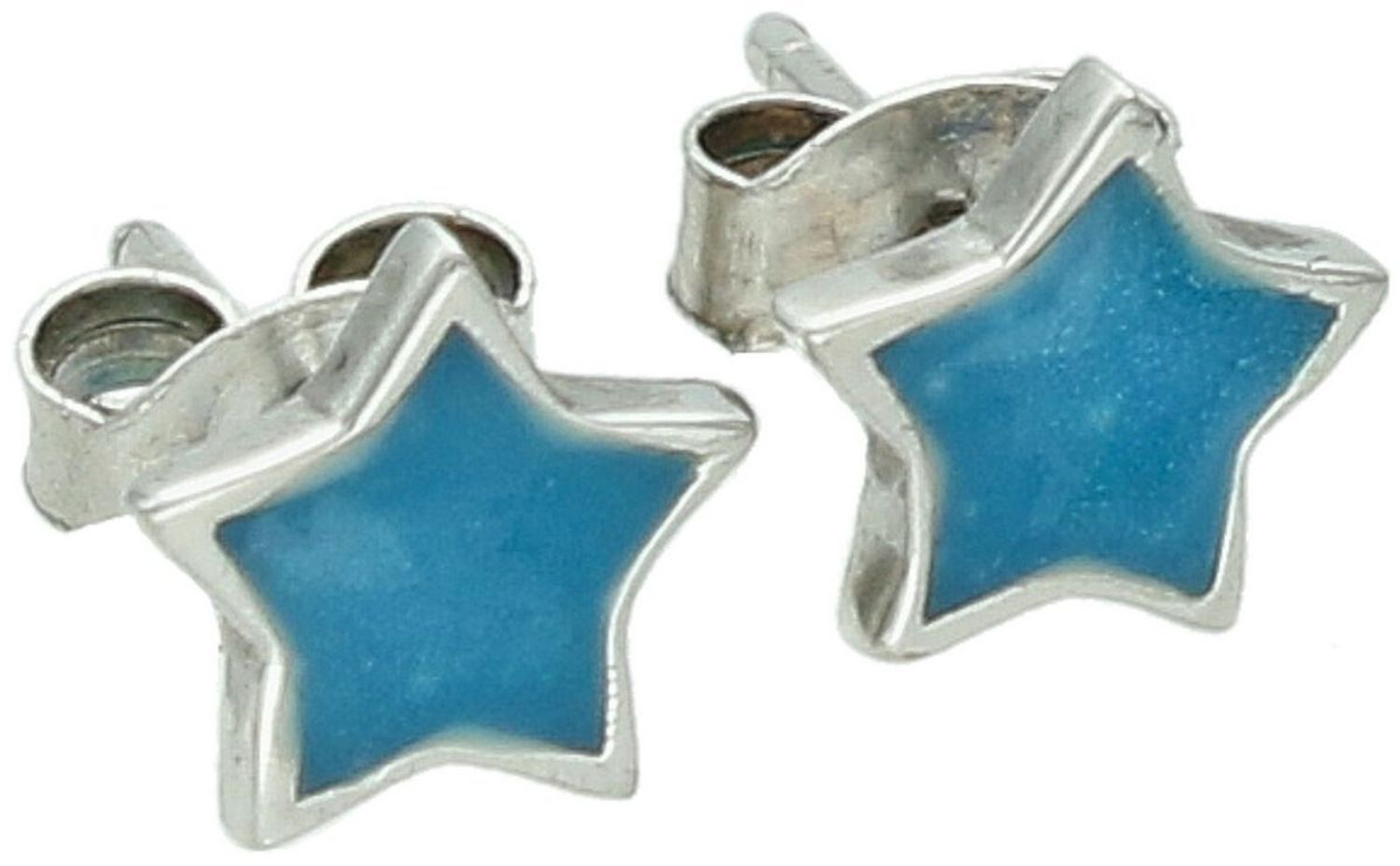 Kolczyki dziecięce srebrne 925 DIA-KLC-6693-925 – gwiazdki z niebieską emalią, 7 mm.jpg