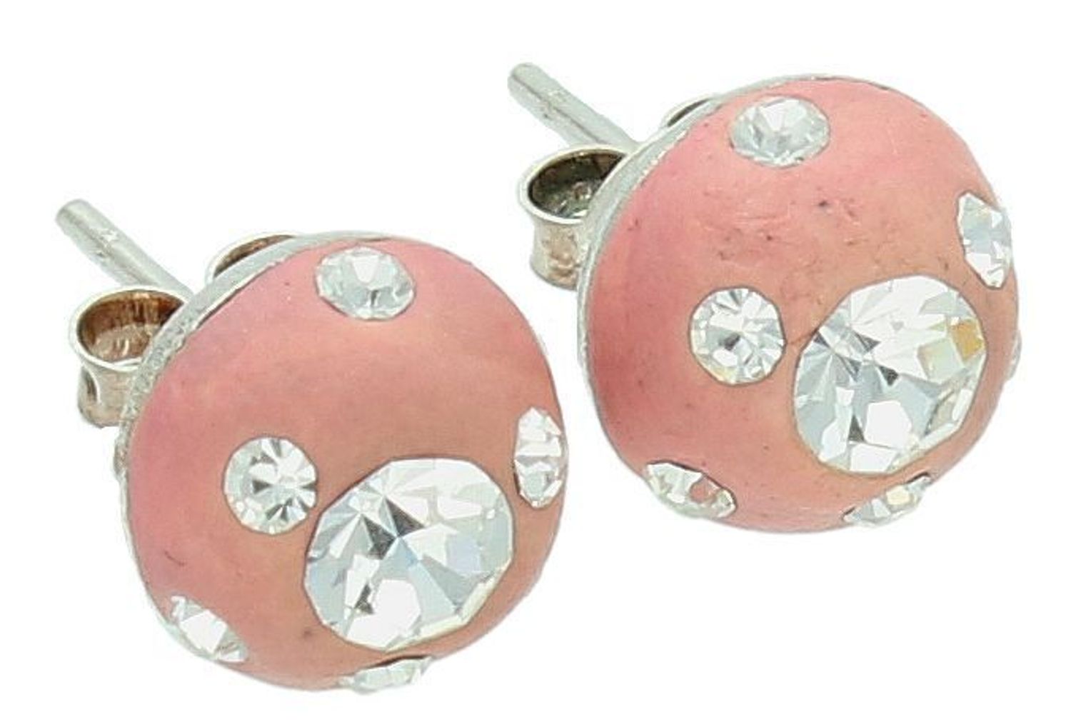 Kolczyki srebrne pudrowy róż ozdobione kryształkami swarovskiego.jpg