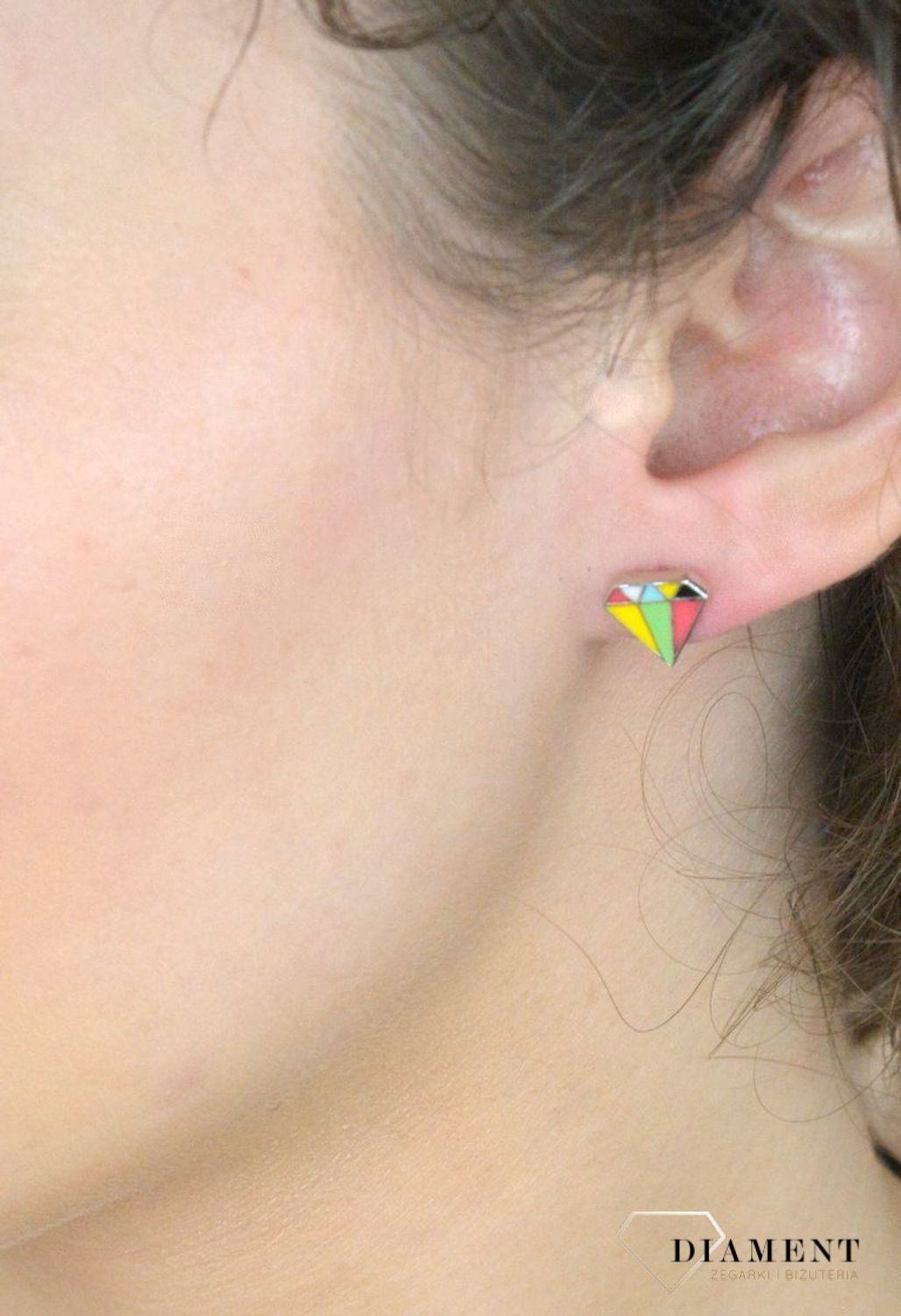 Kolczyki srebrne kolorowe Diamenty, próba 925 DIA-KLC-6718-925. Kobieca srebrna biżuteria będzie idealnym pomysłem na prezent. Kolorowe kolczyki damskie. Kolczyki srebrne wkrętki. Na prezent.1.jpg