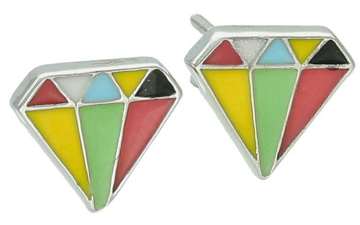 Kolczyki srebrne kolorowe Diamenty, próba 925 DIA-KLC-6718-925. Kobieca srebrna biżuteria będzie idealnym pomysłem na prezent. Kolorowe kolczyki damskie. Kolczyki srebrne wkrętki. Na prezent.1.jpg