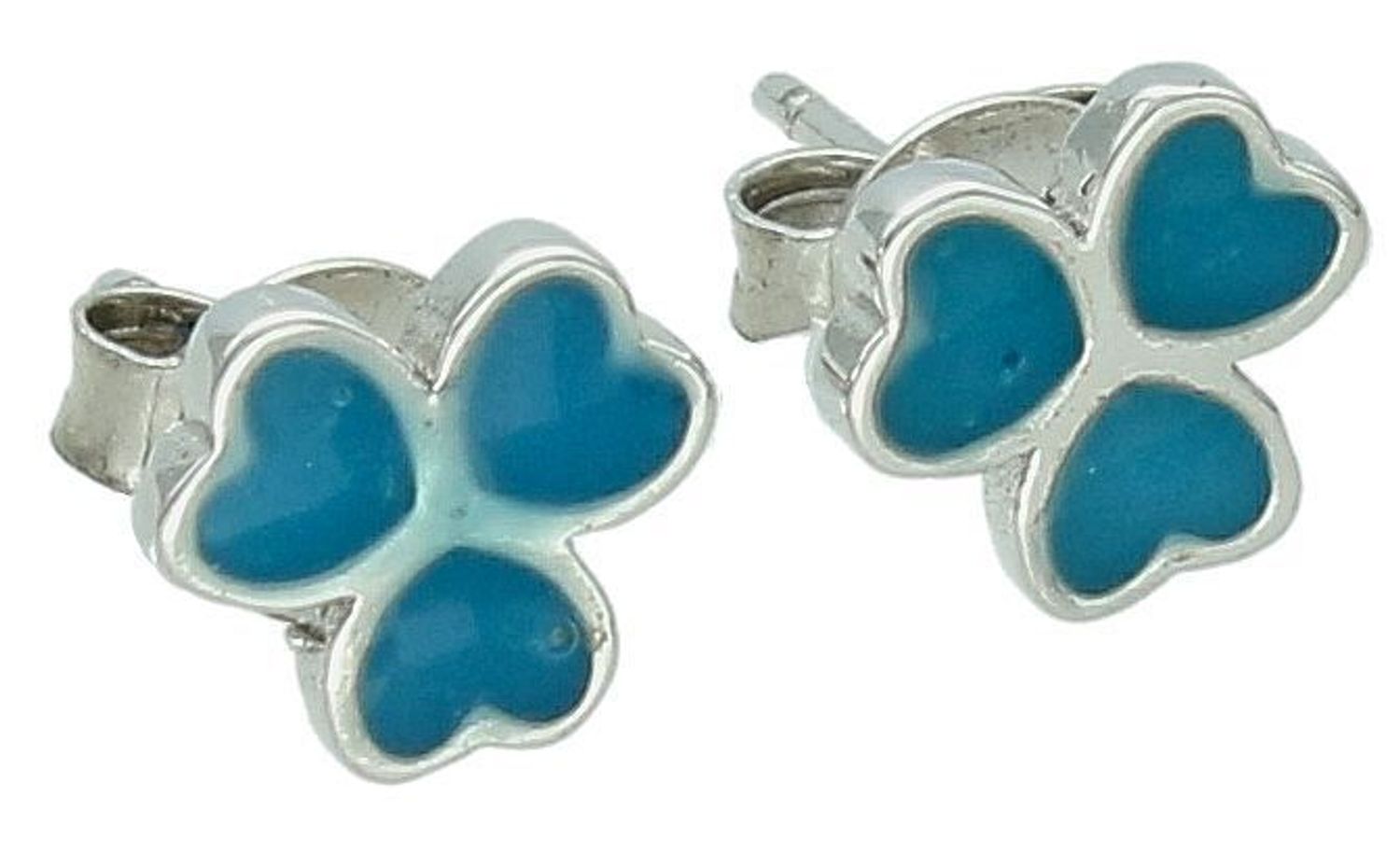 Kolczyki srebrne niebieskie koniczynki, próba 925.jpg