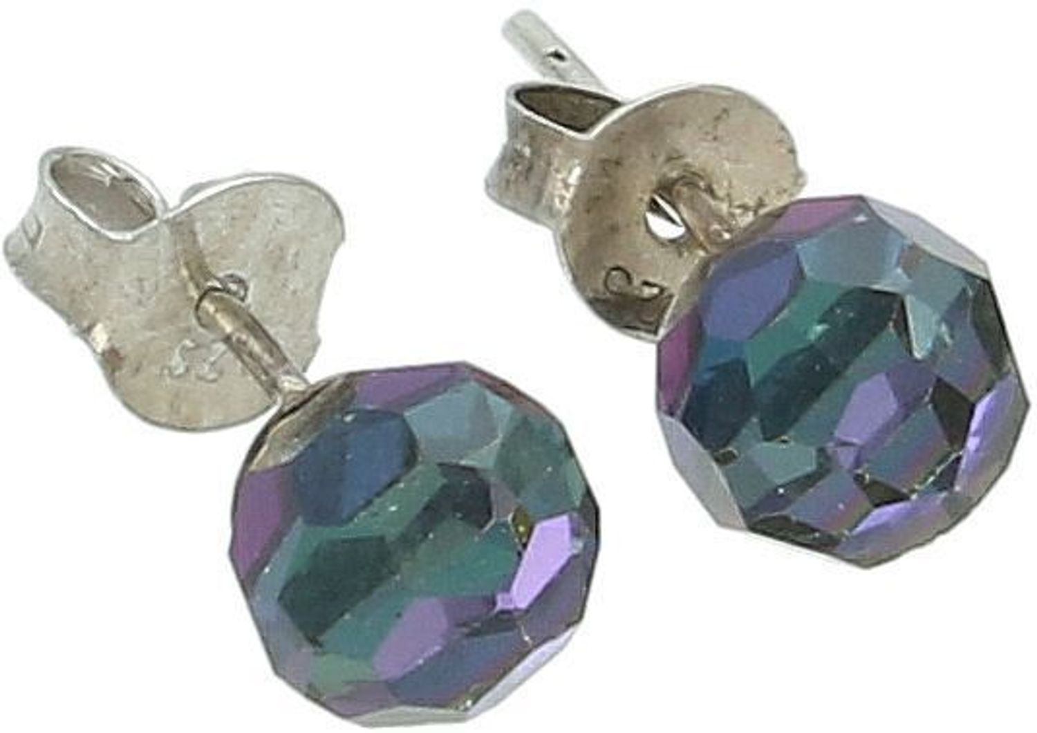 Kolczyki srebrne 925 z kryształem Swarovskiego w kolorze fioletowo-granatowym, 6 mm. Model DIA-KLC-6732-95. Stylowy dodatek na prezent i co dzień.1.jpg