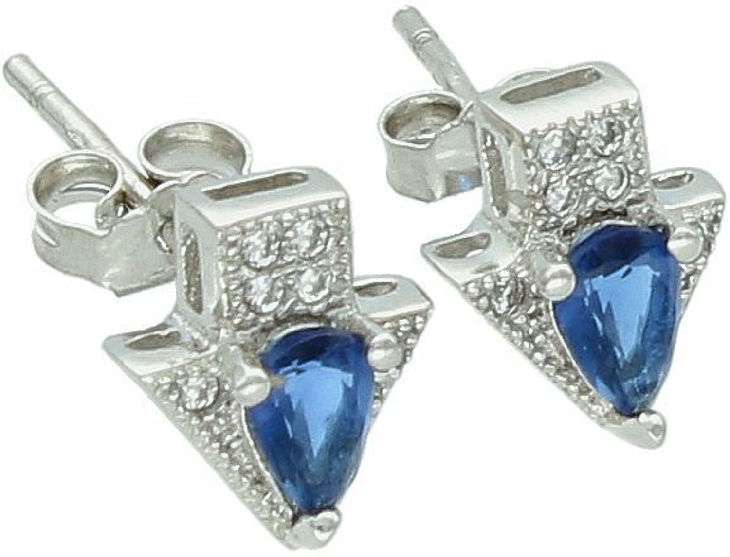 Kolczyki srebrne próby 925 w kształcie strzałek z cyrkoniami. Model DIA-KLC-6736-925 – eleganckie, lekkie, z zapięciem na sztyft. Idealne na co dzień.1.jpg