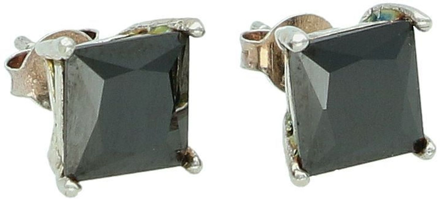 Stylowe srebrne kolczyki DIA-KLC-6741-925 z czarną cyrkonią. Wykonane z próby 925, zapięcie na sztyft, eleganckie i uniwersalne – idealne na co dzień i do zestawów biżuterii.1.jpg