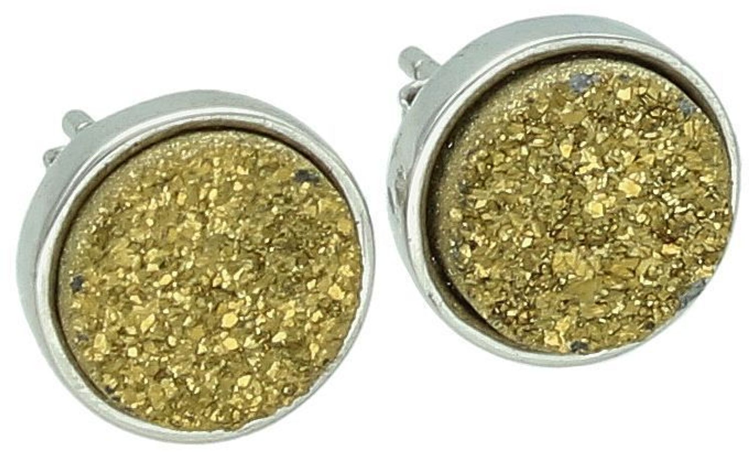 Kolczyki damskie ze srebra 925, model DIA-KLC-6743-925. Okrągłe, zdobione pozłacanym detalem, zapięcie na sztyft, średnica 9 mm, waga 1,99 g. Klasyczna elegancja.1.jpg