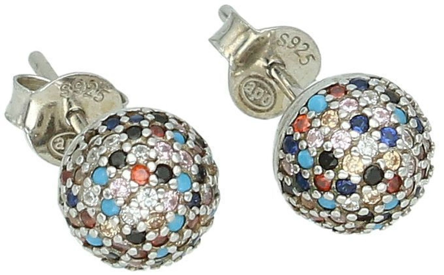 Kolczyki srebrne kolorowe kulki, DIA-KLC-6751-925.jpg
