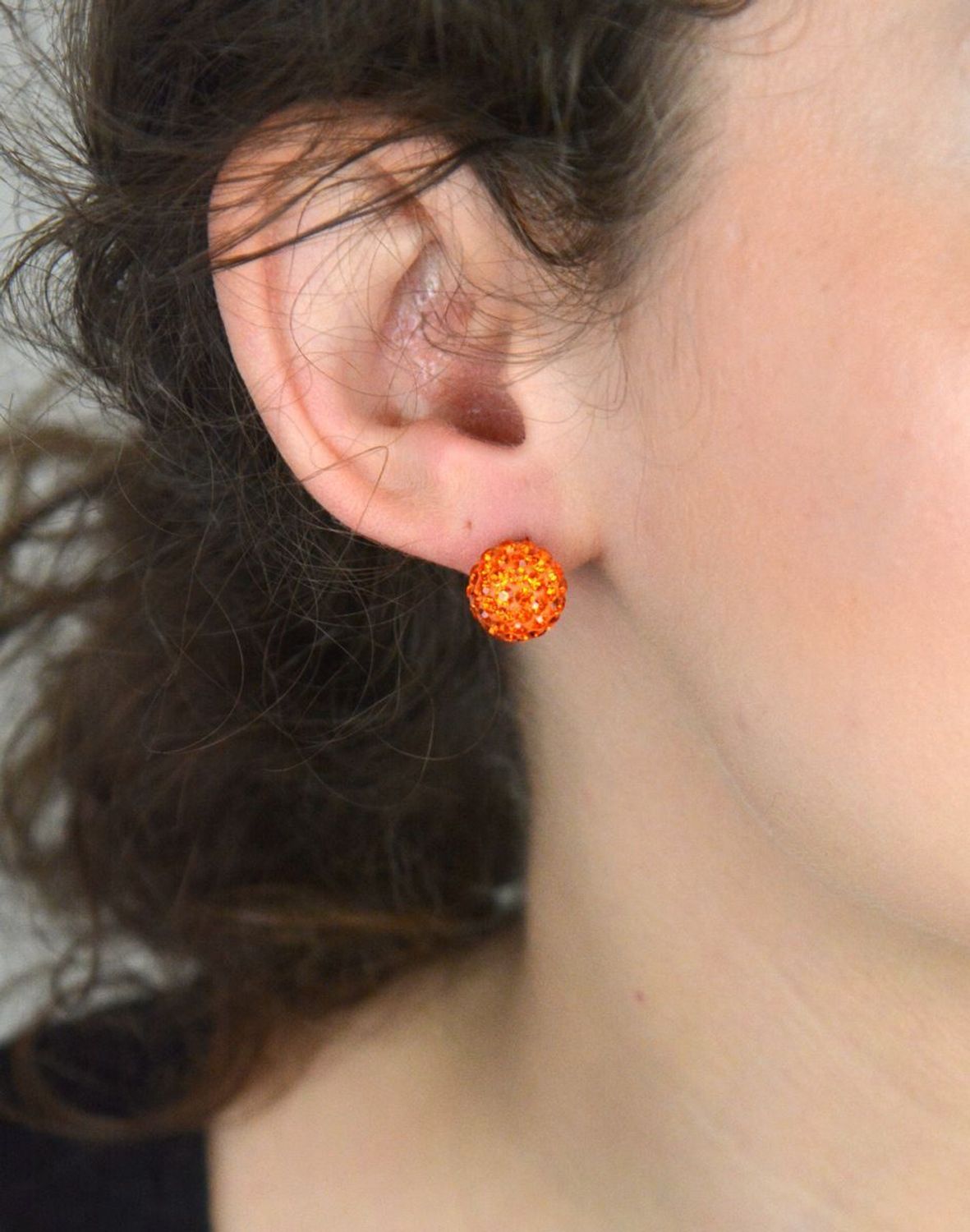 Srebrne kolczyki pomarańczowe kule wkrętki 925, DIA-KLC-6753-925....jpg