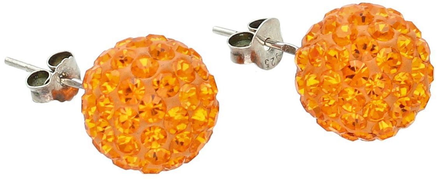 Srebrne kolczyki pomarańczowe kule wkrętki 925, DIA-KLC-6753-925....jpg