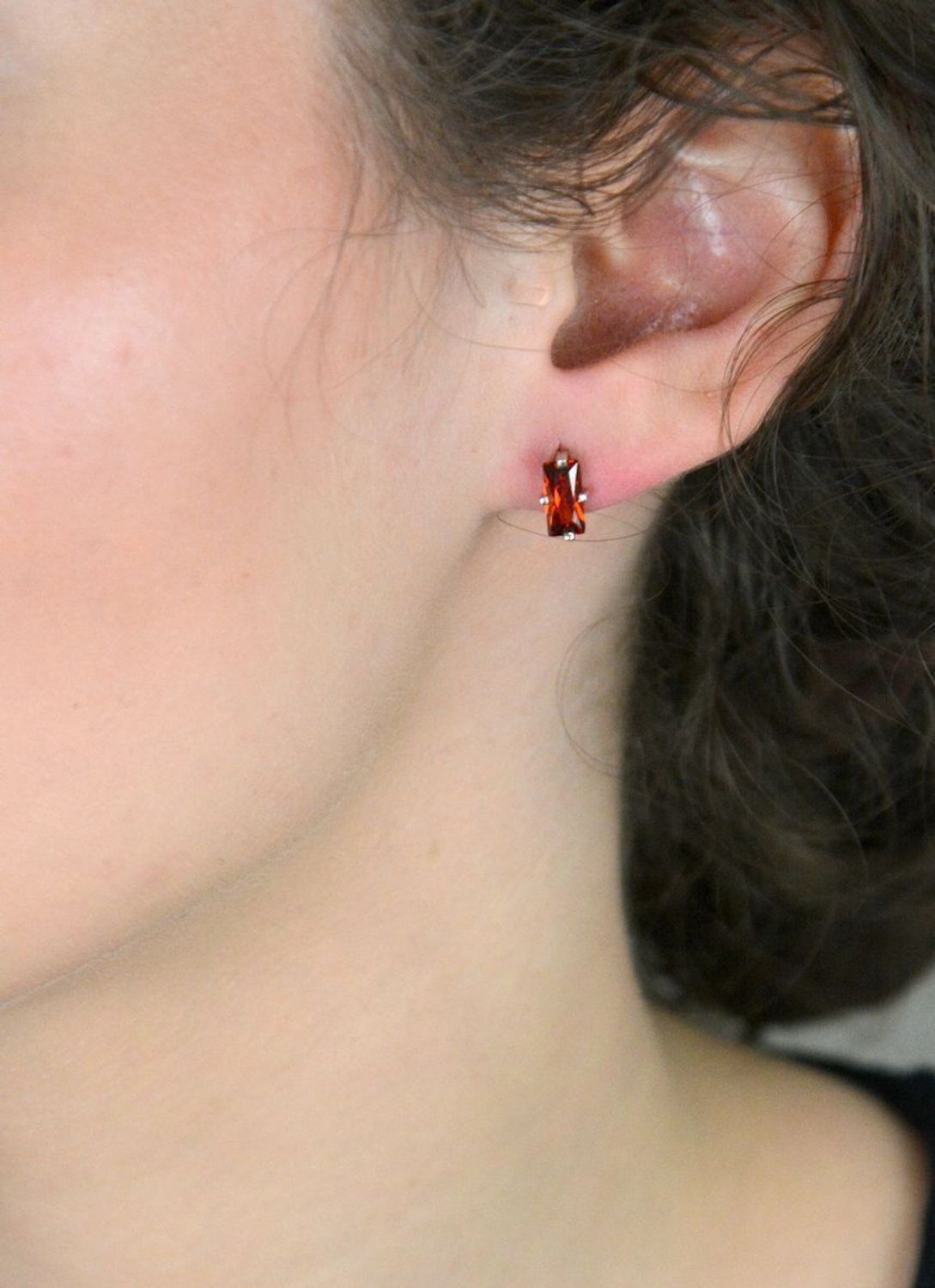 Srebrne kolczyki pomarańczowe cyrkonie, DIA-KLC-6761-925.jpg