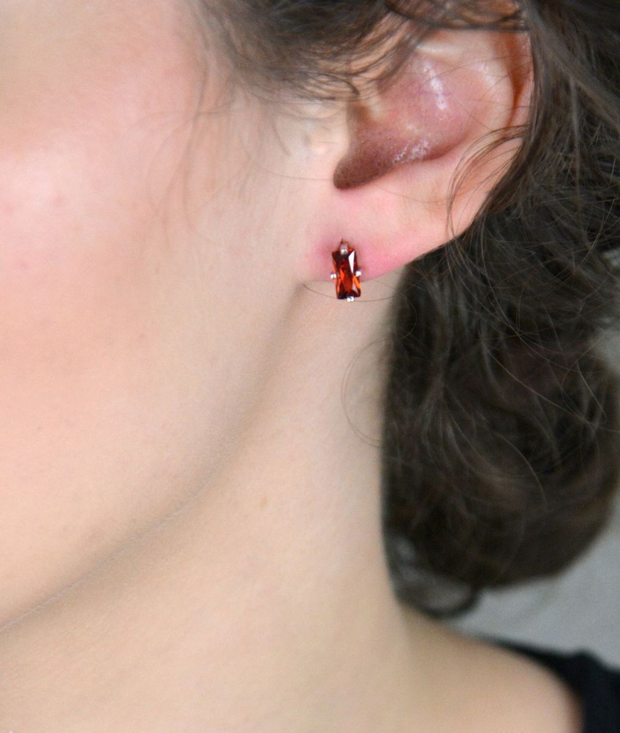 Srebrne kolczyki pomarańczowe cyrkonie, DIA-KLC-6761-925.jpg