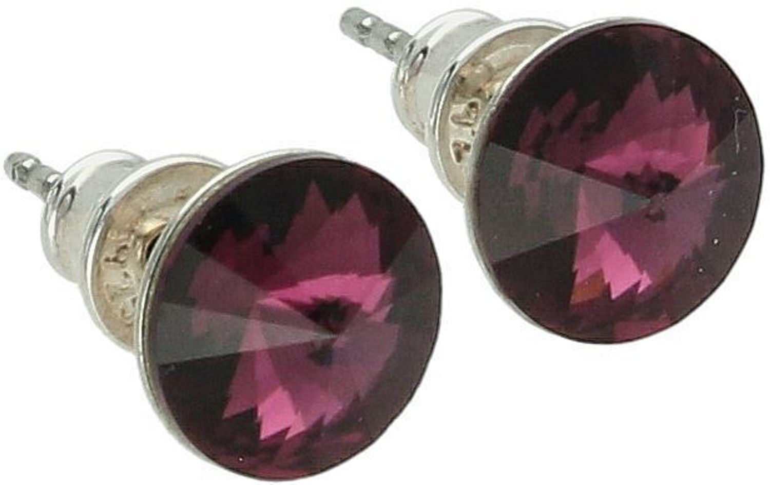 Kolczyki srebrne 925 – model DIA-KLC-6767-925. Okrągłe, z fioletową cyrkonią, wielkość 8 mm, zapięcie na sztyft. Klasyka z kolorowym akcentem – eleganckie i kobiece.1.jpg